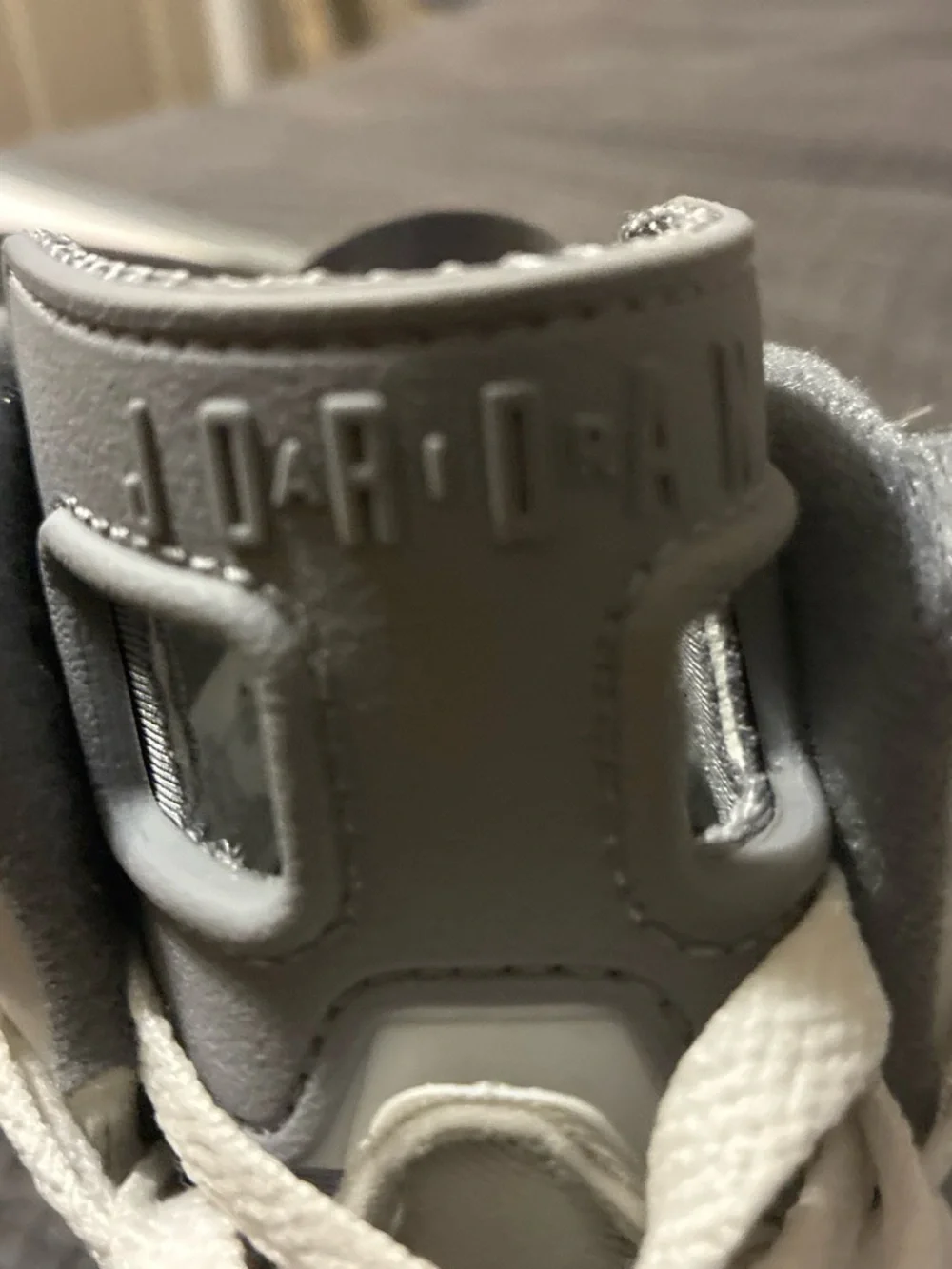 Jordan White Jumpman Decal on Gray Backing